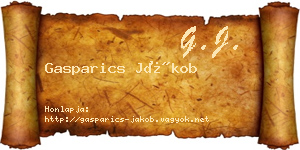 Gasparics Jákob névjegykártya